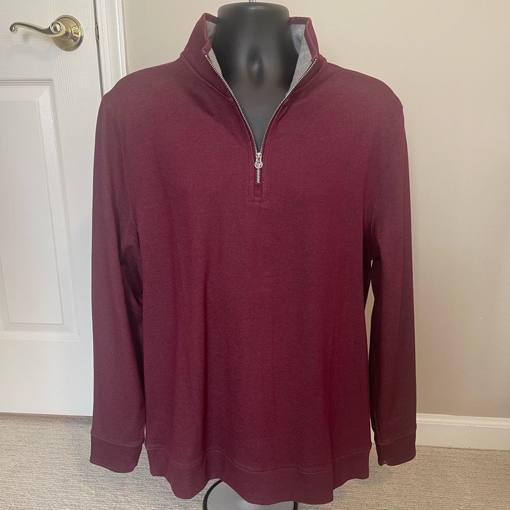Men’s Burgundy Twillory Performance Quarter zip sweater size XL